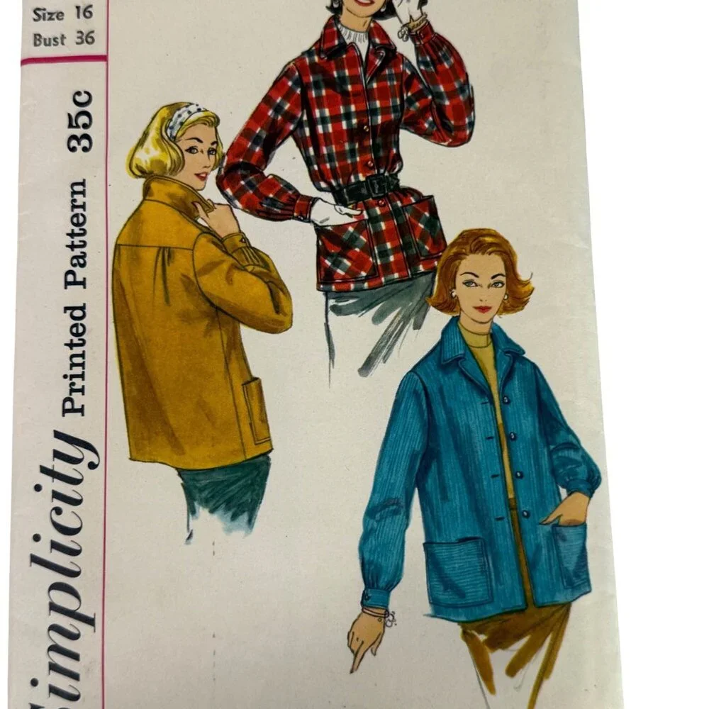 50s VTG Simplicity Pattern 2273 Misses Casual Jacket Size 16 Bust 36 Suburbanite